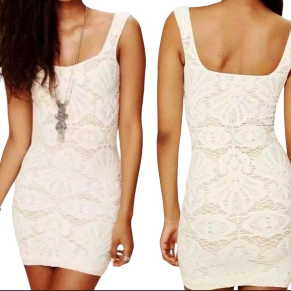 Intimately Free People Crochet Bodycon Tank Dress  Size M/L crochet lined